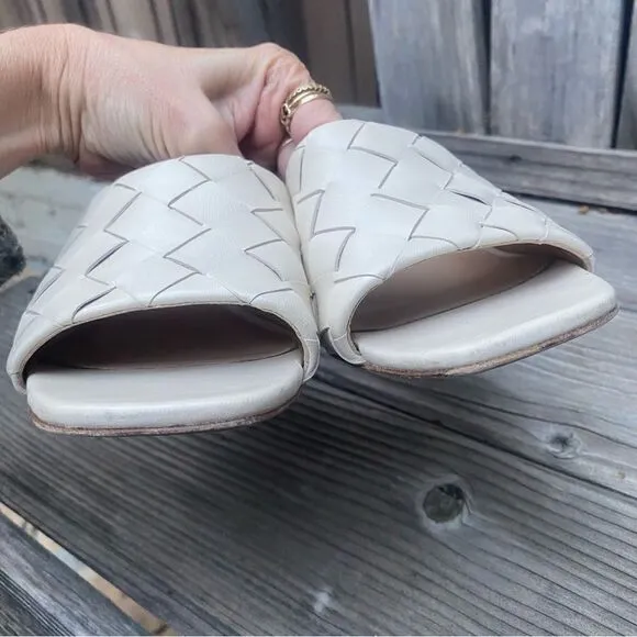 Veronica Beard Kiele Woven Napa Block-Heel Sandals size 9.5