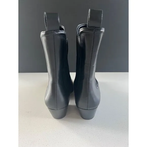 Veronica Beard Lada Chelsea Black Leather Boots (Women) Size 35