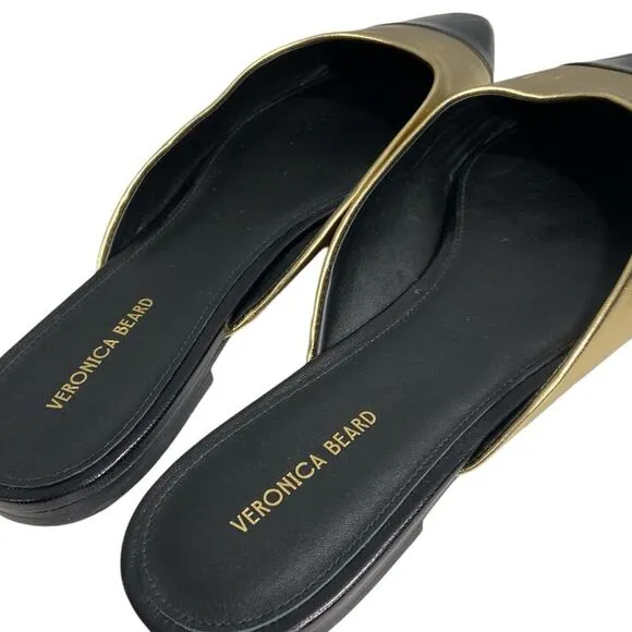 VERONICA BEARD NWOT $350 Carlotta Flats Slides Leather Mules 10 M