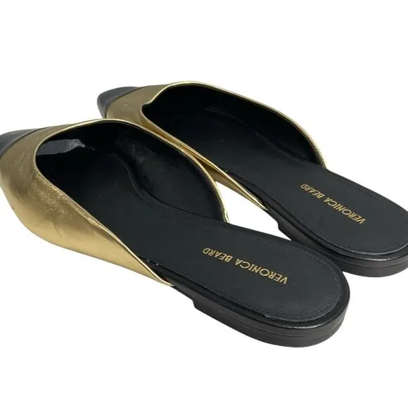 VERONICA BEARD NWOT $350 Carlotta Flats Slides Leather Mules 10 M