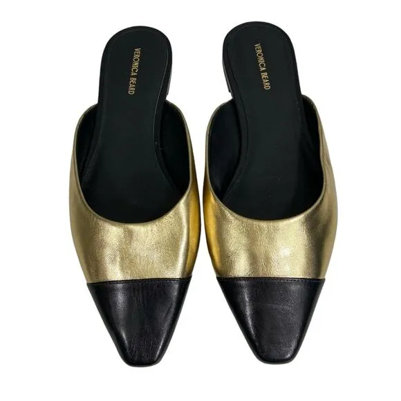 VERONICA BEARD NWOT $350 Carlotta Flats Slides Leather Mules 10 M