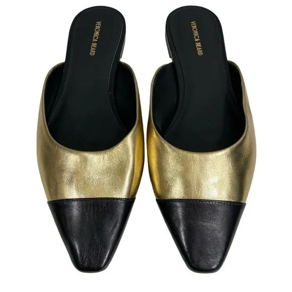 VERONICA BEARD NWOT $350 Carlotta Flats Slides Leather Mules 10 M