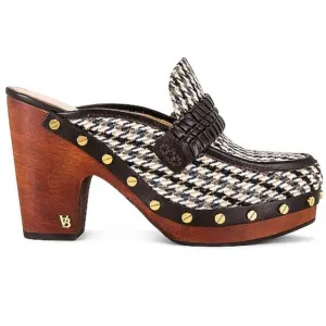 VERONICA BEARD Size 8 • Delia Plaid Pumps Clogs Studded Platform Hazelwood Shoes