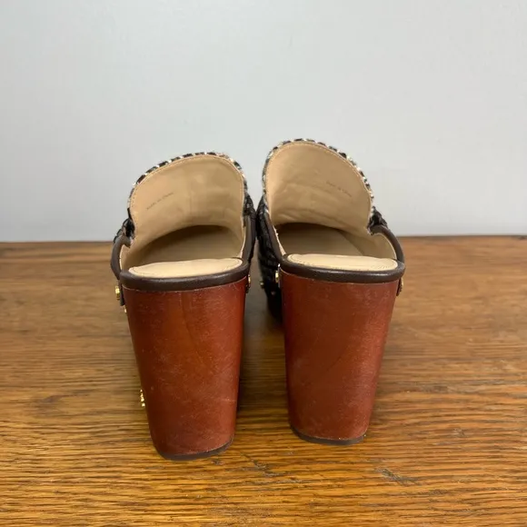 VERONICA BEARD Size 8 • Delia Plaid Pumps Clogs Studded Platform Hazelwood Shoes