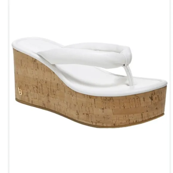Veronica BeardGeno Cork Wedge Sandals white size 9.5 M