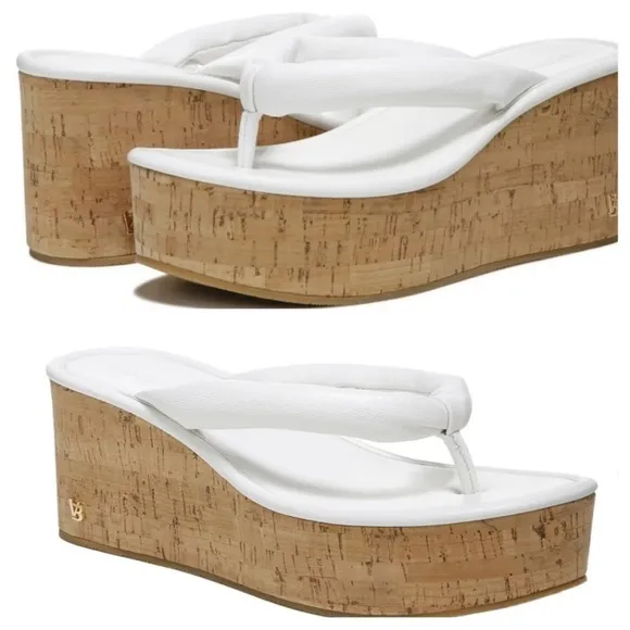 Veronica BeardGeno Cork Wedge Sandals white size 9.5 M