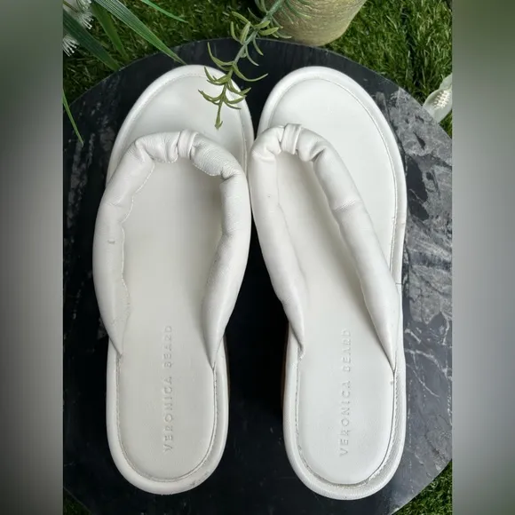 Veronica BeardGeno Cork Wedge Sandals white size 9.5 M