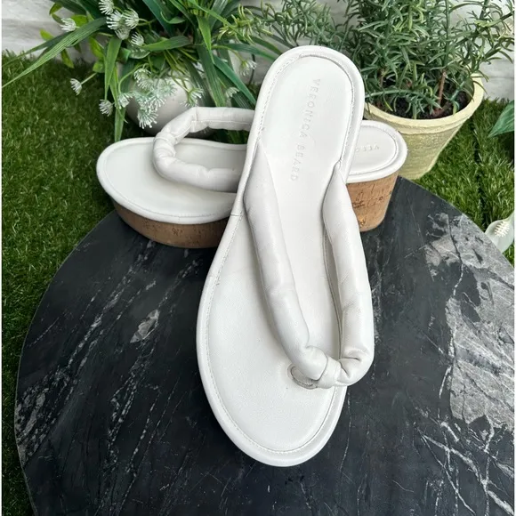 Veronica BeardGeno Cork Wedge Sandals white size 9.5 M