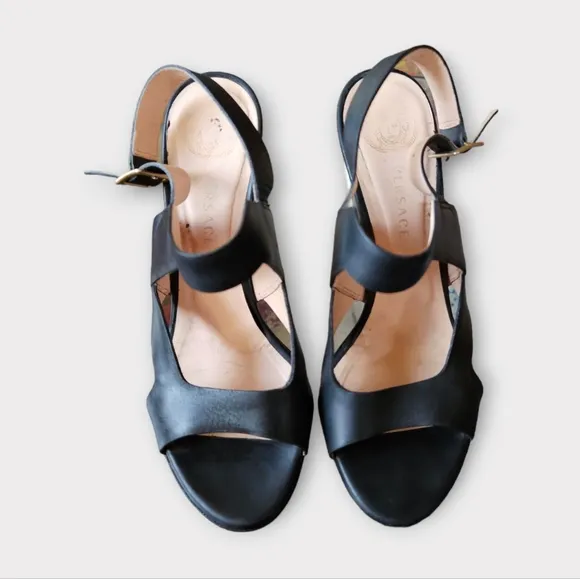 Versace Colorblock Leather Block Heeled Sandals