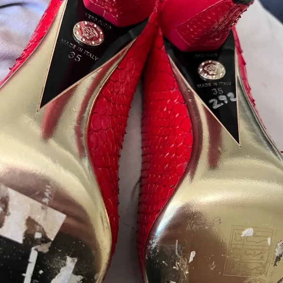 Versace Elegant Red Stiletto Heels