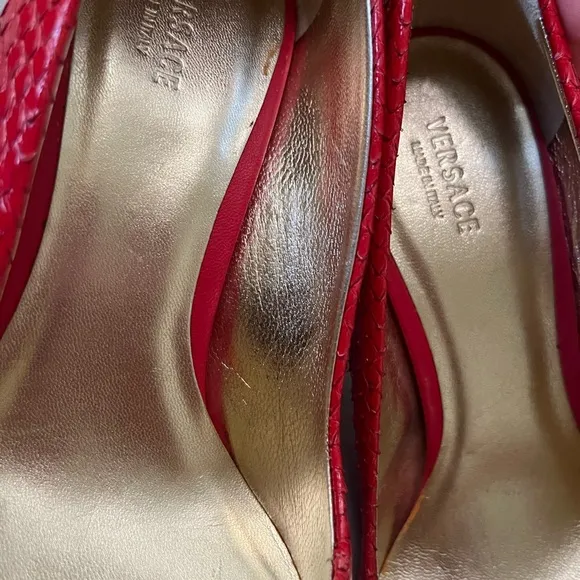 Versace Elegant Red Stiletto Heels