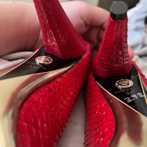 Versace Elegant Red Stiletto Heels