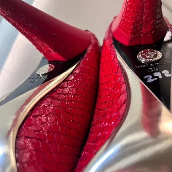 Versace Elegant Red Stiletto Heels