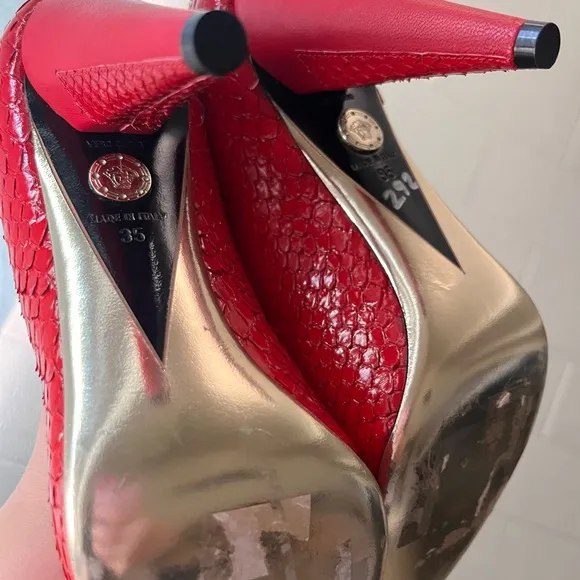 Versace Elegant Red Stiletto Heels