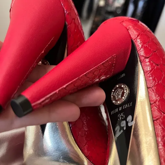 Versace Elegant Red Stiletto Heels