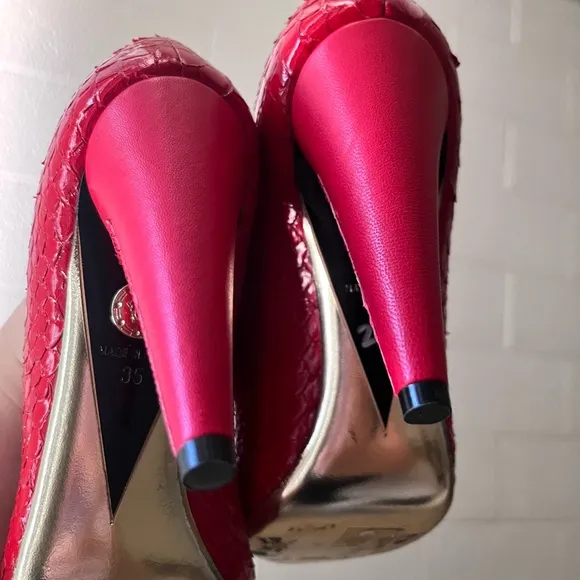 Versace Elegant Red Stiletto Heels