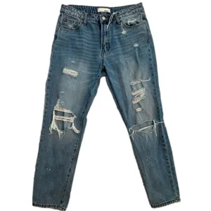 Vervet Summer Dance Paint Splattered Boyfriend Jeans, size 28
