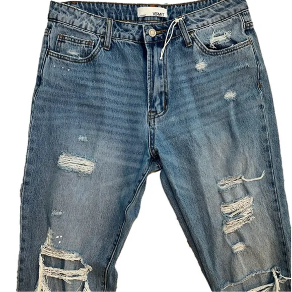 Vervet Summer Dance Paint Splattered Boyfriend Jeans, size 28