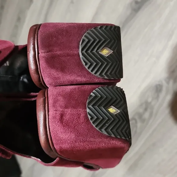 Very Volatile Wine Suede Leather Wedge Sandals