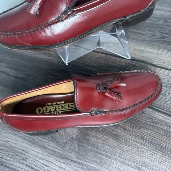 🔥VGT Sebago Mens Sz 8,5 D Classic Dan Loafer Shoe Penny Burgundy Leather Casual