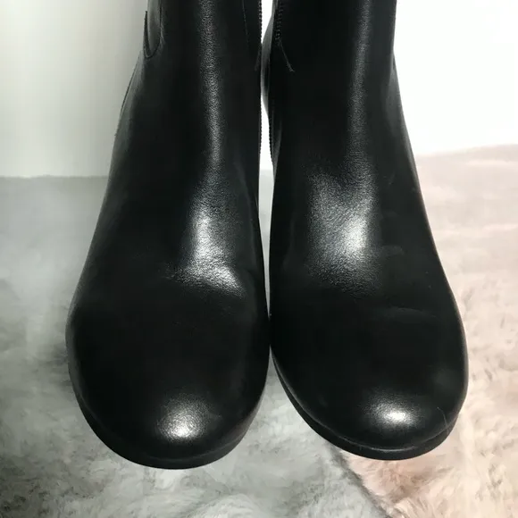 Via spiga new black leather high heel boots