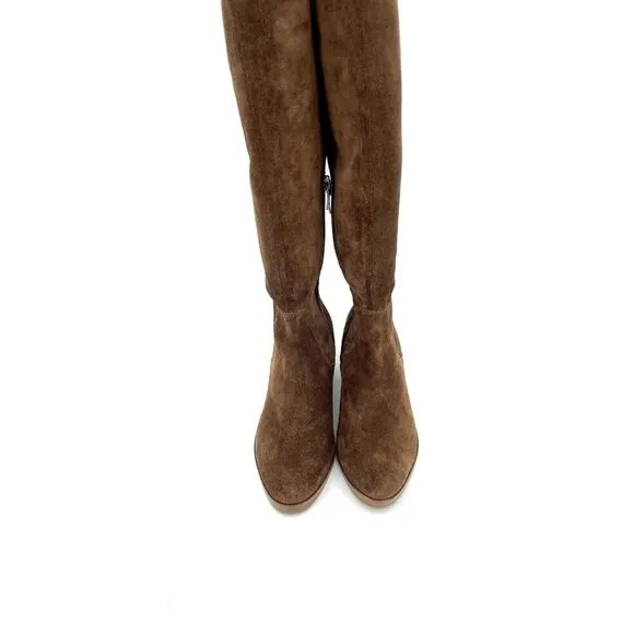 Via Spiga Ophira Boots Brown Suede Leather Over The Knee SZ 5.5 New $495