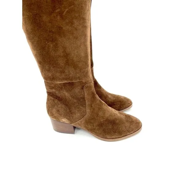 Via Spiga Ophira Boots Brown Suede Leather Over The Knee SZ 5.5 New $495