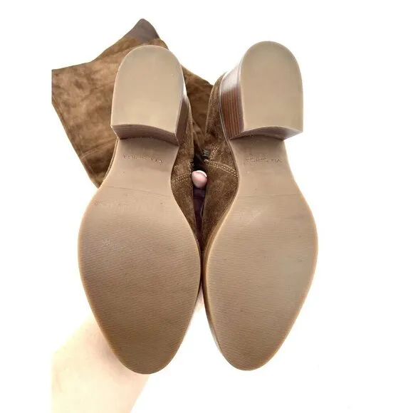 Via Spiga Ophira Boots Brown Suede Leather Over The Knee SZ 5.5 New $495