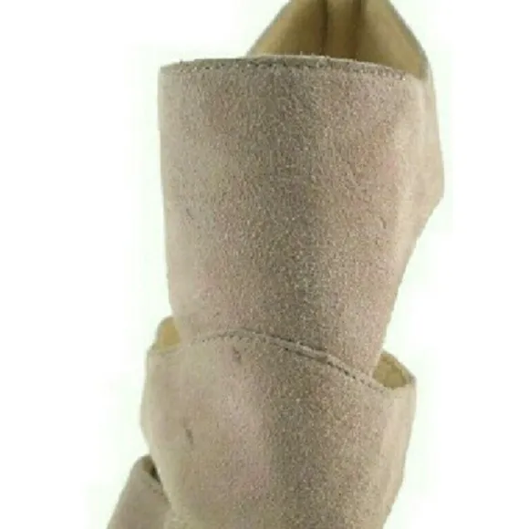 Via Spiga Wedge Cutout Suede Tawny Beige Sandals