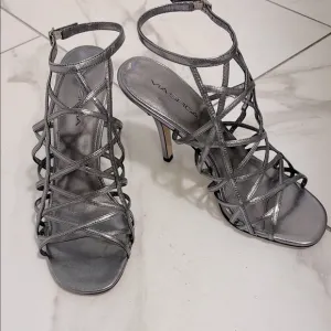 Via Spiga Women's Steel metal Strappy Heels