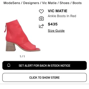 Vic Matie Red Ankle Boots with Block Heel size 37