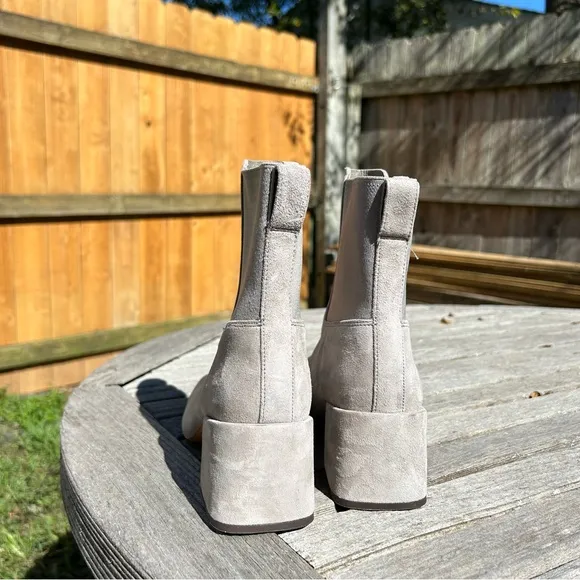 VINCE Blakely Ankle Boots  Suede‎ Block Heel Gray 7.5