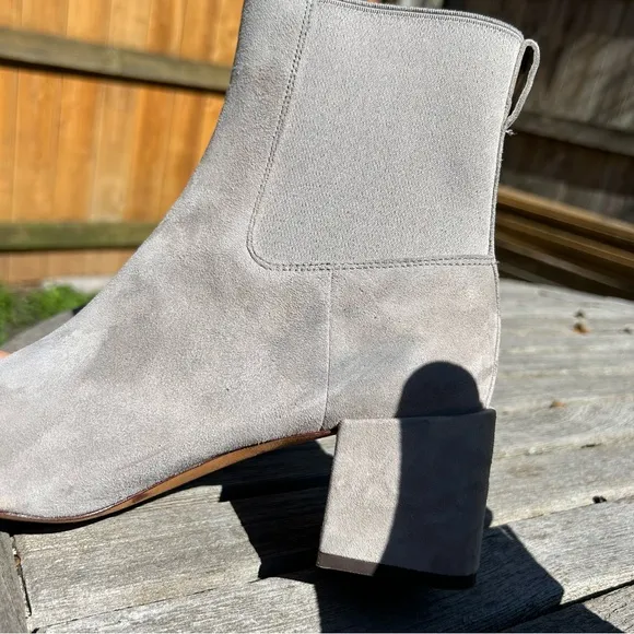 VINCE Blakely Ankle Boots  Suede‎ Block Heel Gray 7.5