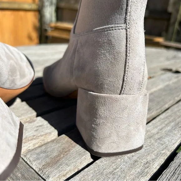 VINCE Blakely Ankle Boots  Suede‎ Block Heel Gray 7.5