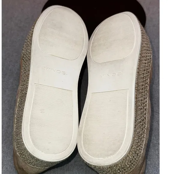 Vince Brown Winford Platform Espadrille Suede Size 8.5 EU 38.5 Pre Loved