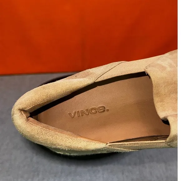 Vince Brown Winford Platform Espadrille Suede Size 8.5 EU 38.5 Pre Loved