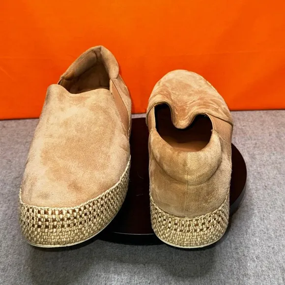 Vince Brown Winford Platform Espadrille Suede Size 8.5 EU 38.5 Pre Loved