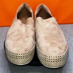 Vince Brown Winford Platform Espadrille Suede Size 8.5 EU 38.5 Pre Loved