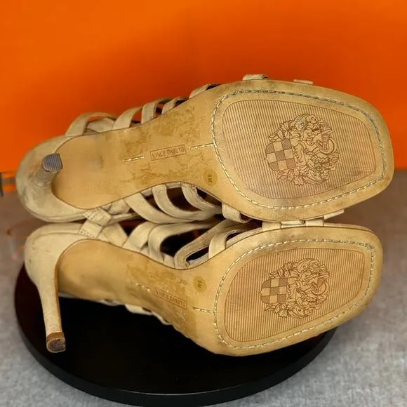 Vince Camuto Aloninna Tortilla Tan Gladiator Sandal Heel Size 6