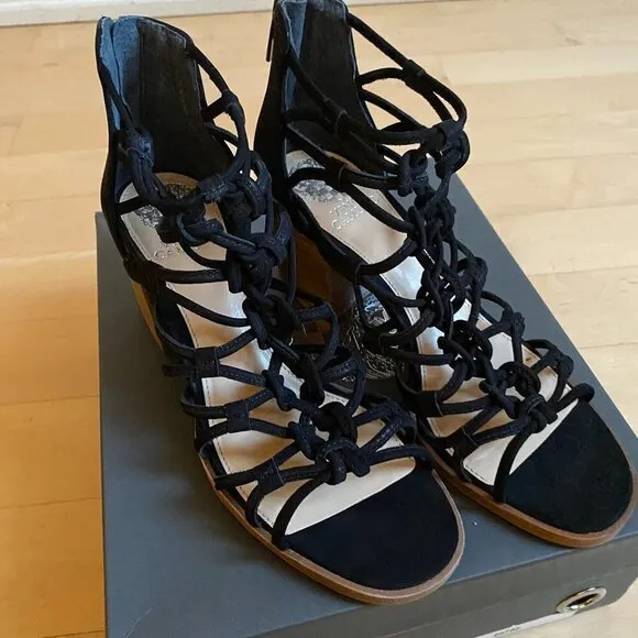 Vince Camuto BNWT sandals black &quot;karika&quot; leather sz 6.5