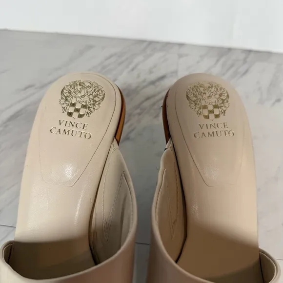 Vince Camuto Fissana Stacked Heel Leather Sandal 10M