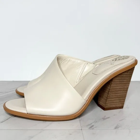 Vince Camuto Fissana Stacked Heel Leather Sandal 10M