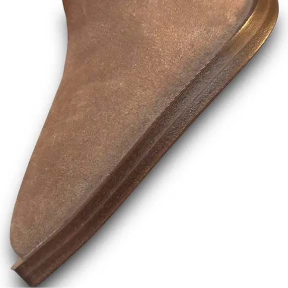 Vince Camuto Gradesha Suede Block Heel Ankle Boots - Cognac Brown - Size 6.5M/37