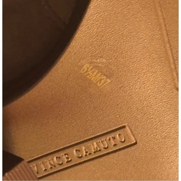Vince Camuto Gradesha Suede Block Heel Ankle Boots - Cognac Brown - Size 6.5M/37