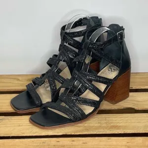 Vince Camuto Nissena black strappy block heel sandals size 11