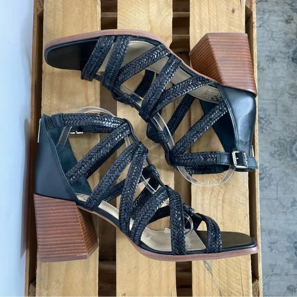 Vince Camuto Nissena black strappy block heel sandals size 11