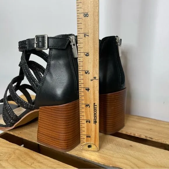 Vince Camuto Nissena black strappy block heel sandals size 11