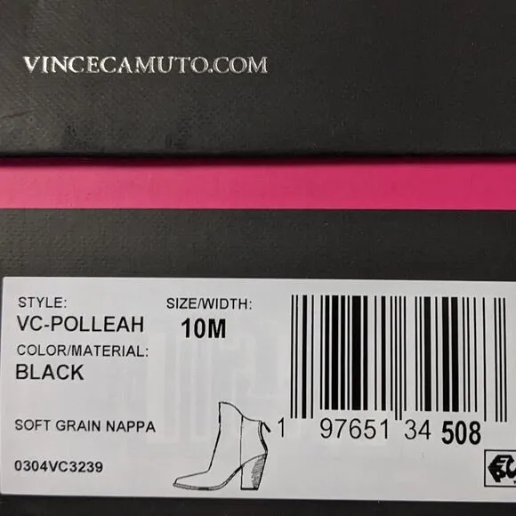 Vince Camuto Polleah Ankle Boots, Black Leather, Women's 10