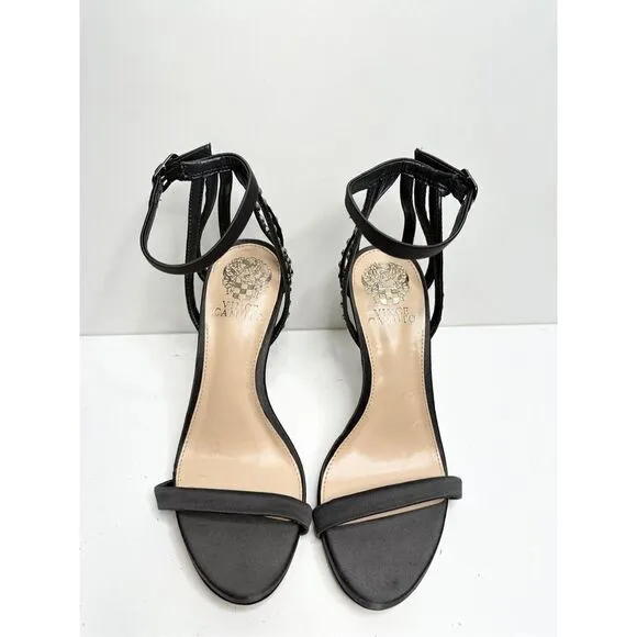 Vince Camuto Sandals Womens Size 7 Charcoal Ankle Strap High Heel