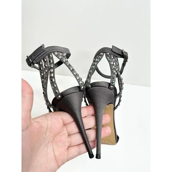 Vince Camuto Sandals Womens Size 7 Charcoal Ankle Strap High Heel